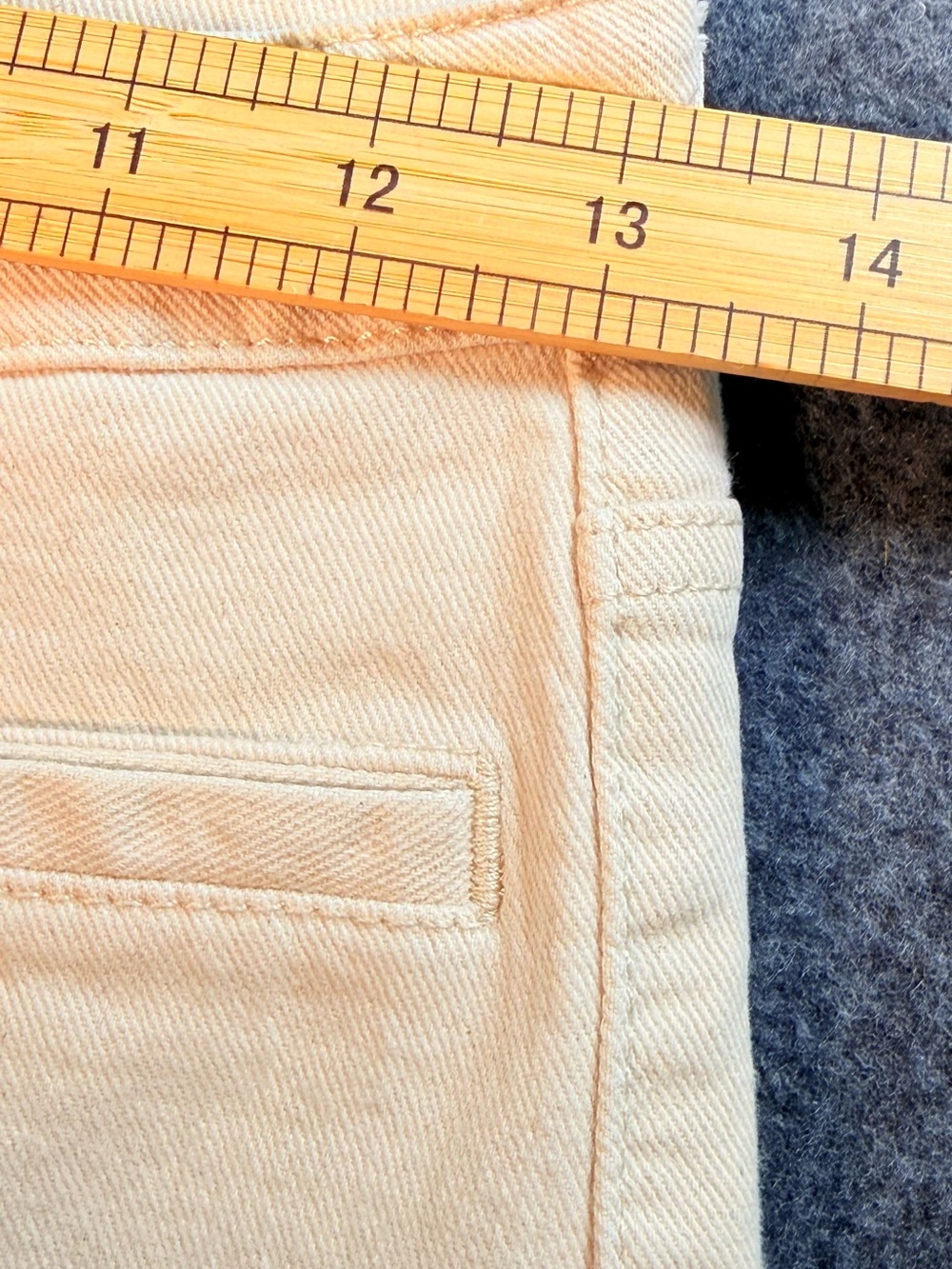 Zara Cream Cropped Raw Hem Wide Leg Jeans High Rise Stretch Denim Size‎ 6 - Picture 9 of 10